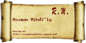 Rozman Mihály névjegykártya