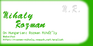 mihaly rozman business card